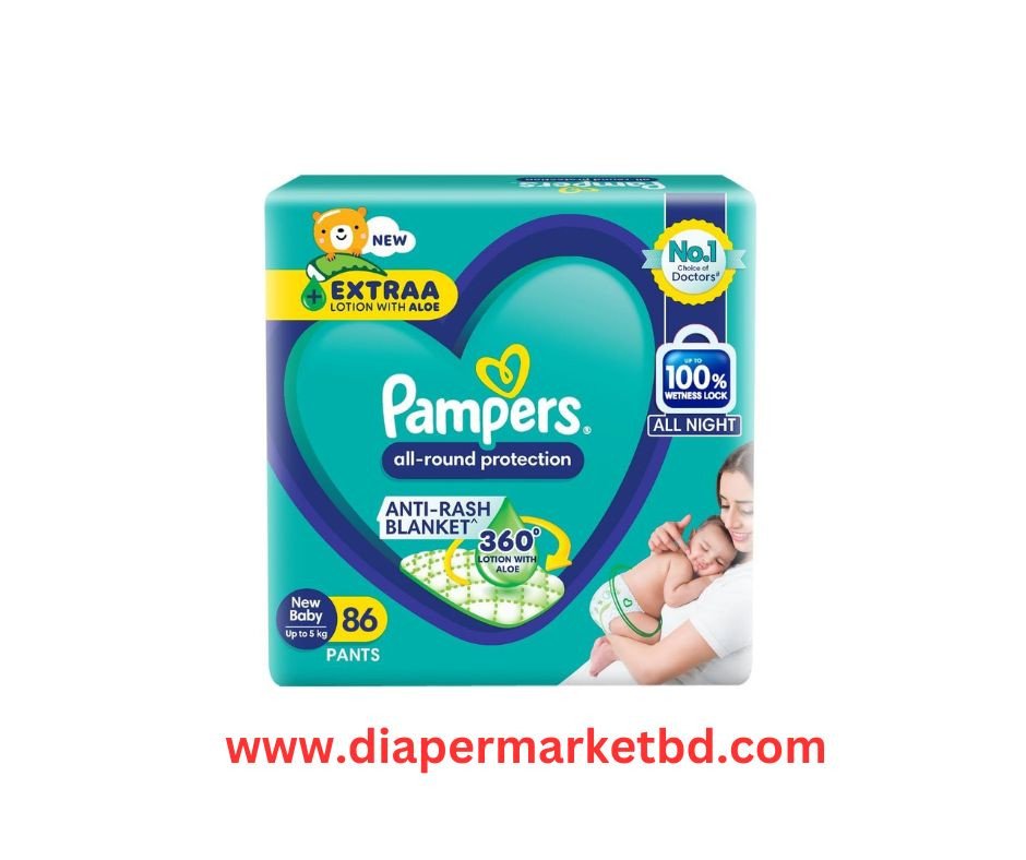 Pampers All Round Protection Diaper Pant New Born 0-5 Kg 86 Pcs Pack