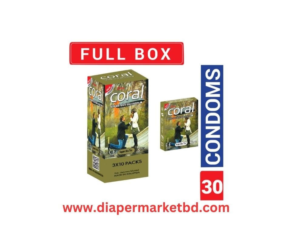 Coral Condom Super Ultra Thin Lubricated Latex Full Box