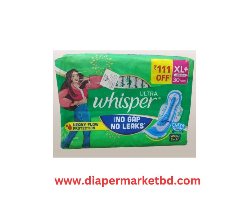 Whisper Ultra Clean Wings Sanitary Pads for Women, XL+ 30 Napkins