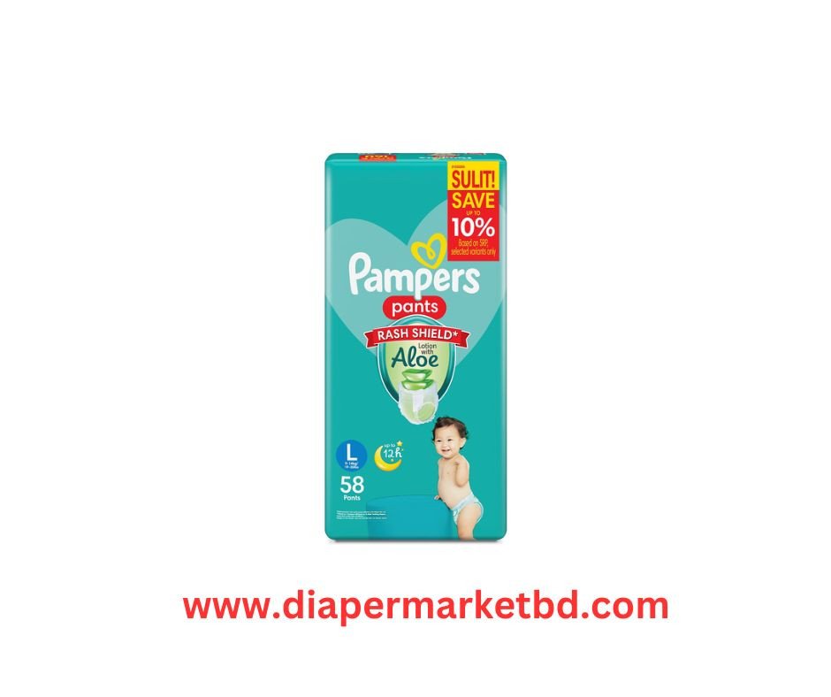 Pampers All Round Protection Diaper Pant Large 9-14 kg 58 Pcs Pack