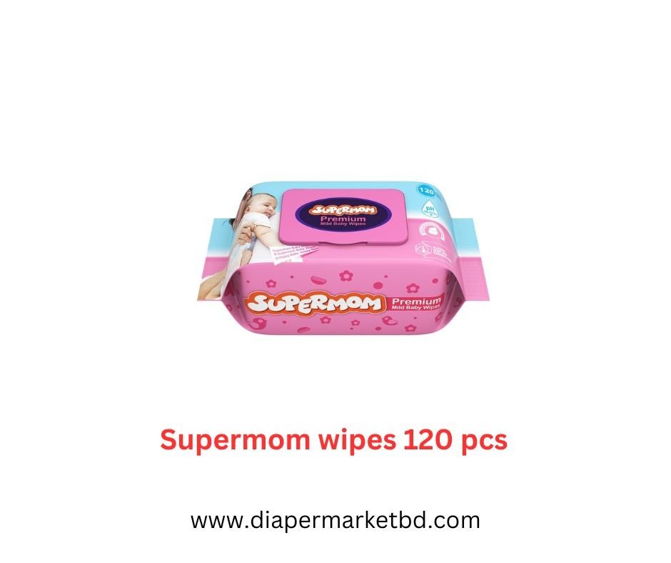 Supermom Premium Mild Baby Wipes 120 Pcs
