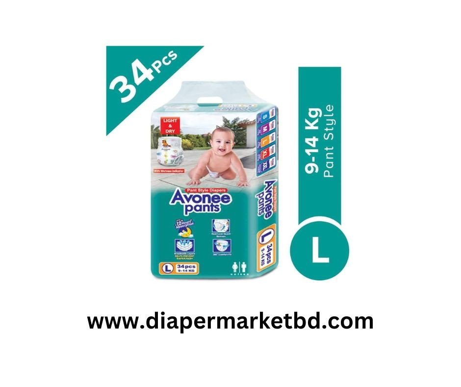 Avonee Pants Baby Diaper L (9-14 Kg) 34 Pcs