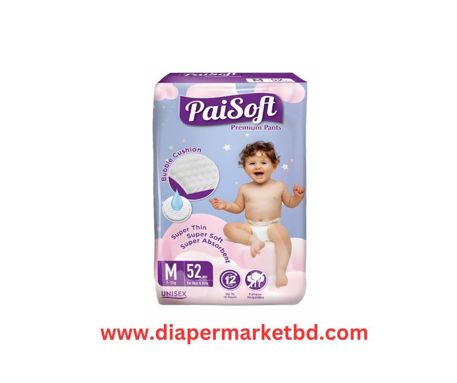 Paisoft Premium Pants Baby Diaper M Size 52 Pcs