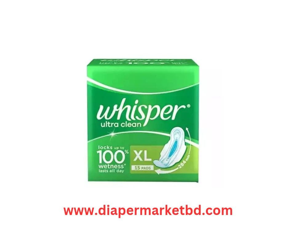 Whisper Ultra Clean Sanitary Pads for Women XL 15 Pcs