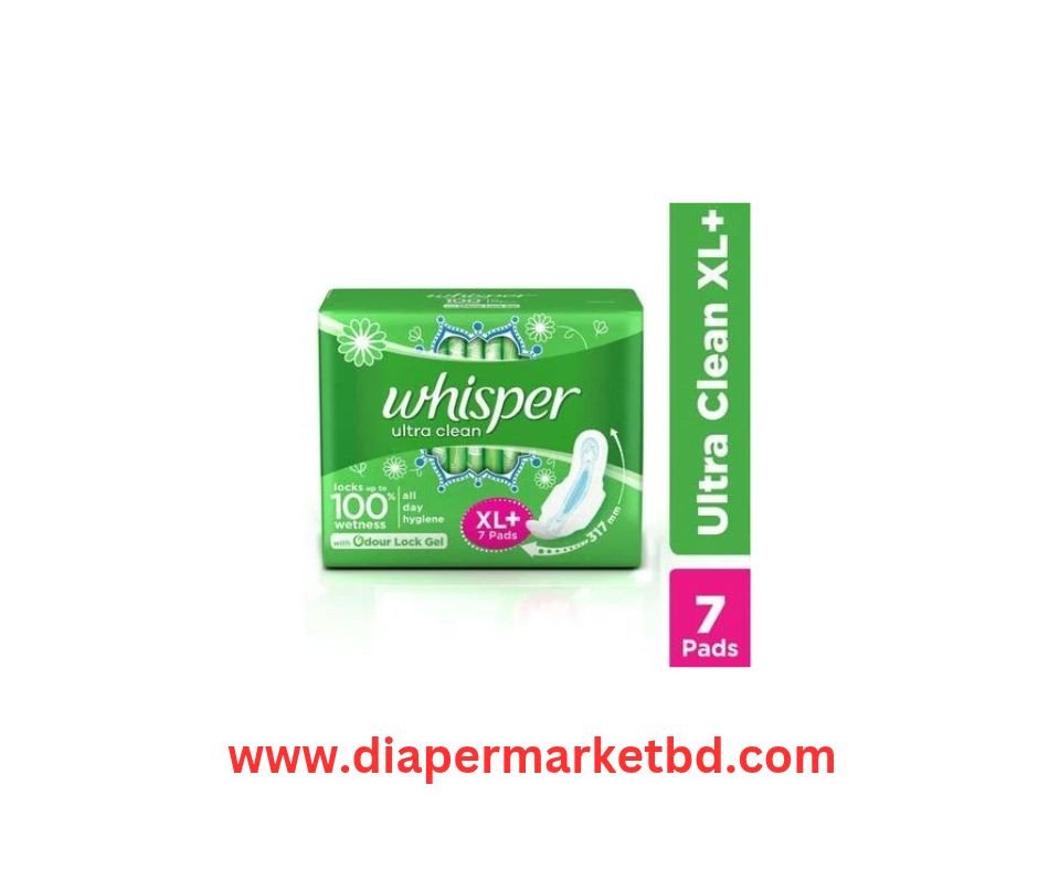 Whisper Ultra Clean Sanitary Pads for Women XL+ 7 Pcs