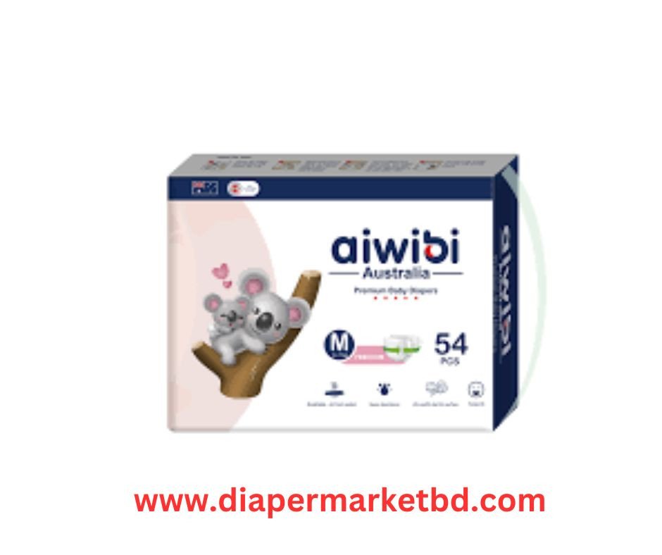 Aiwibi Australian Premium Baby Diaper Medium 6-11 Kg 54 Pcs
