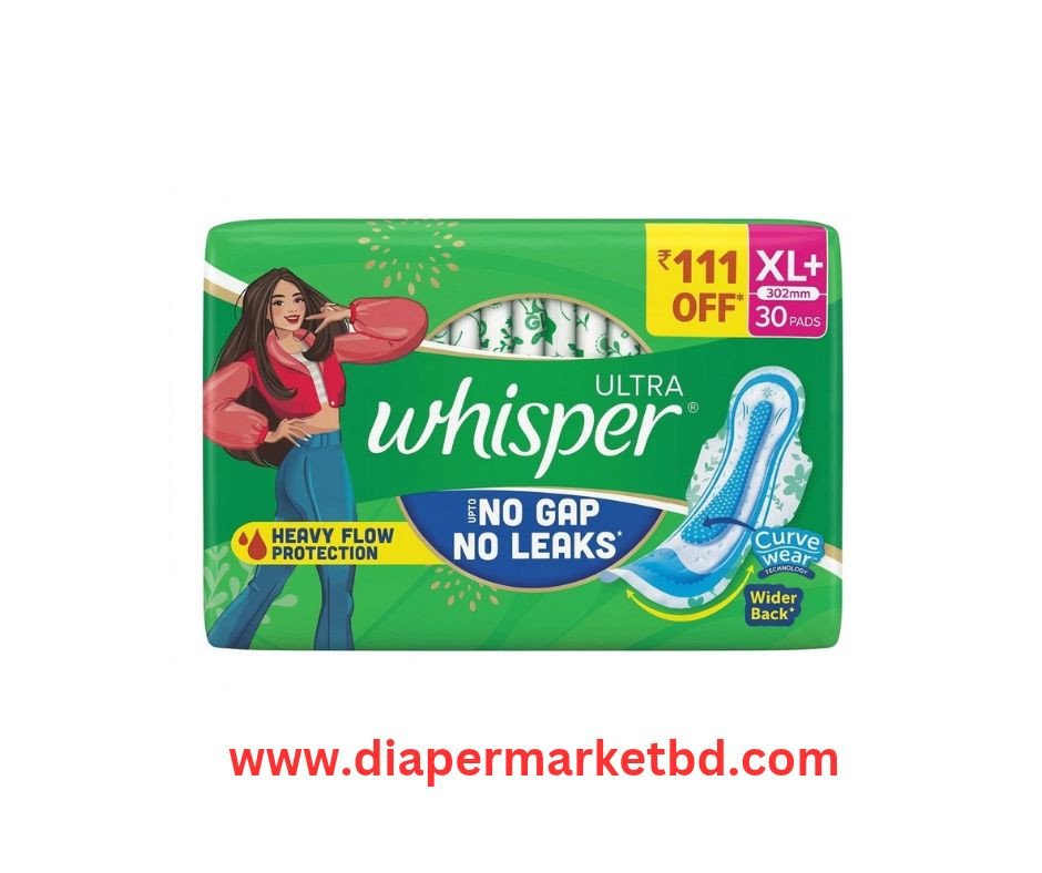 Whisper Ultra Clean Sanitary Napkins for Women XL+ 30 Pcs
