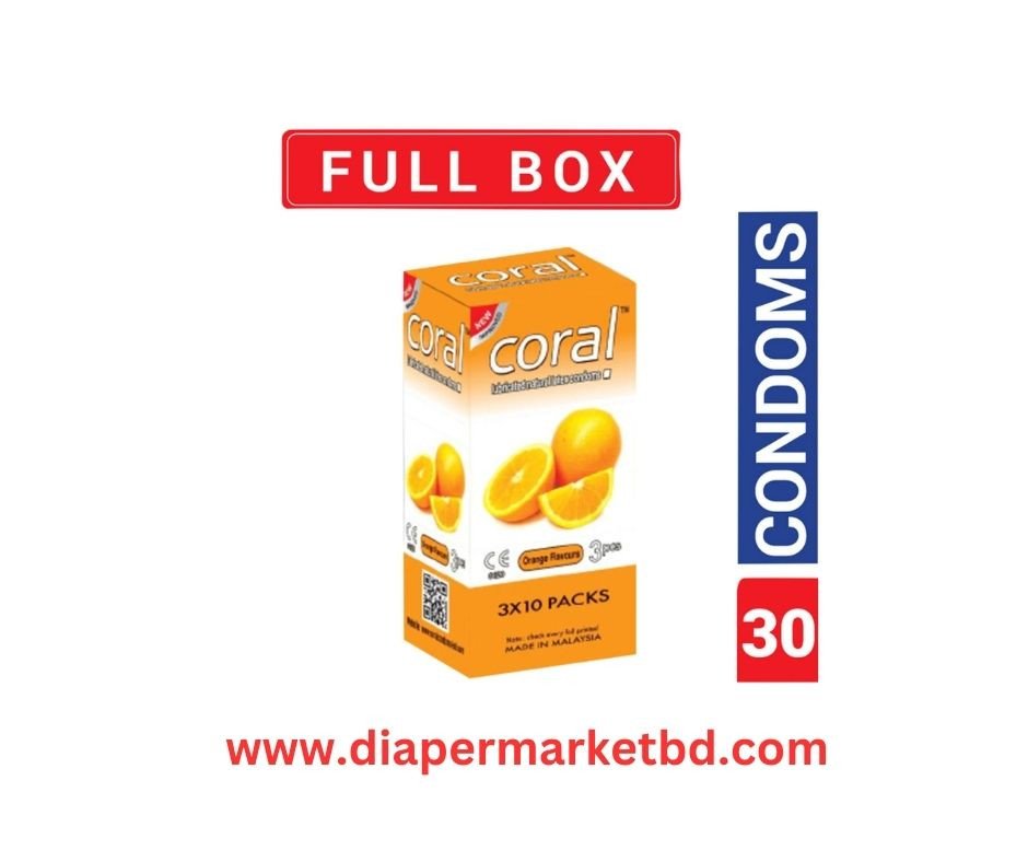 Coral Condom Orange Flavor Extra Performance Full Box