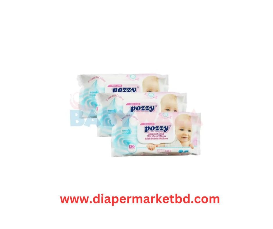 Pozzy Premium Wet Wipes Refill (120×3) 360 Pcs Combo