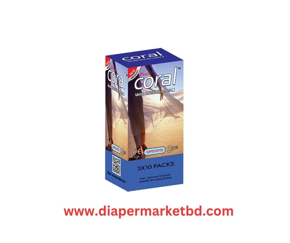 Coral Condom Super Dotted Lubricated Natural Latex Full Box
